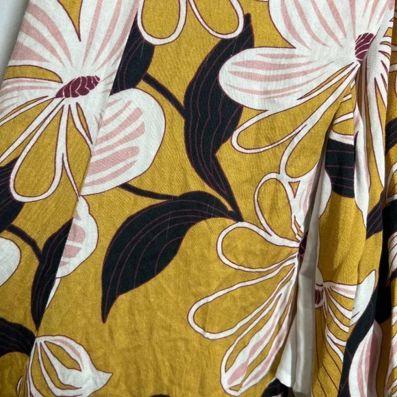 Slate & Willow Dark Yellow Mod Daisy Wrap Midi Dress $297 - Picture 11 of 11